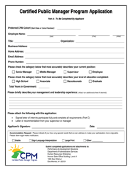 Certified Public Manager Program Application - Iowa