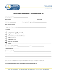 Request Form for Reimbursement of Procurement Training Costs - Iowa, Page 2