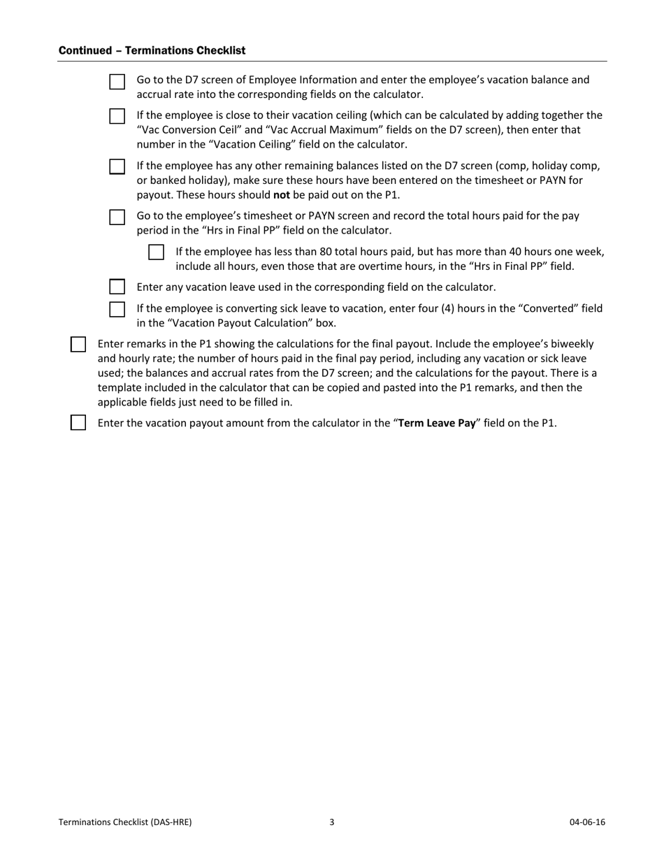 Terminations Checklist - Iowa, Page 3