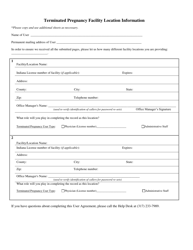 Terminated Pregnancy Confidentiality &amp; User Agreement - Indiana, Page 2