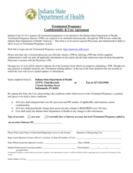 Document preview: Terminated Pregnancy Confidentiality & User Agreement - Indiana