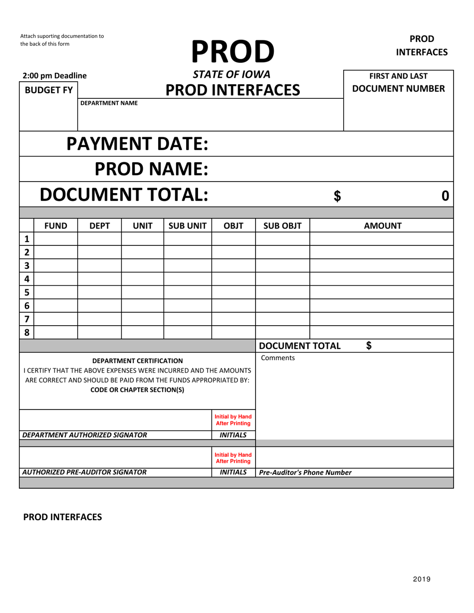 Prod Iowa Prod Interfaces - Fill Out, Sign Online and Download PDF ...