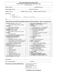 Form TR-F-27B &quot;Type Iii Pre-use Inspection Form&quot; - Iowa
