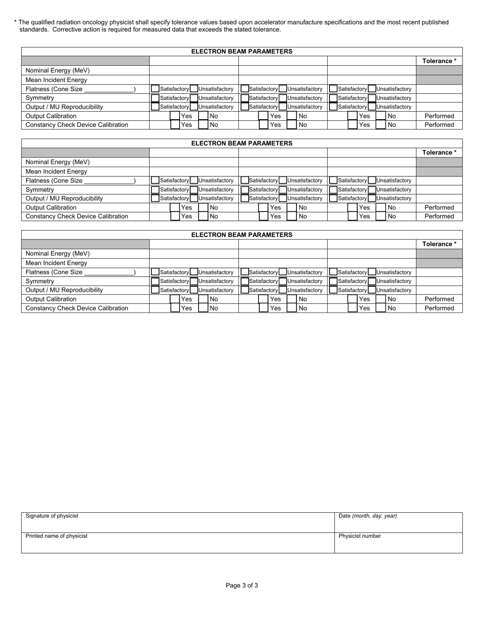 State Form 46886 Therapy Accelerator Initial Commissioning Summary - Indiana, Page 3
