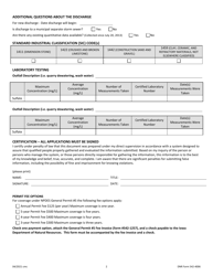 DNR Form 542-4006 National Pollutant Discharge Elimination System (Npdes) Notice of Intent - General Permit No. 5 for Mining and Processing Facilities - Iowa, Page 2