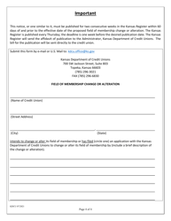 Application for a Change in Field of Membership - Kansas, Page 4