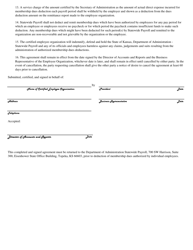 Form DA-192 Membership Dues Deduction Agreement - Kansas, Page 2