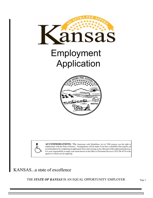 Form DA215(A) Employment Application - Kansas