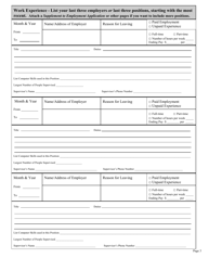 Form DA215(A) Employment Application - Kansas, Page 3