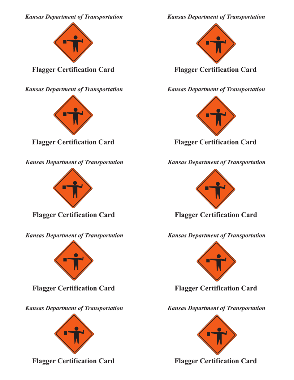 Kansas Flagger Certification Card Fill Out Sign Online and Download