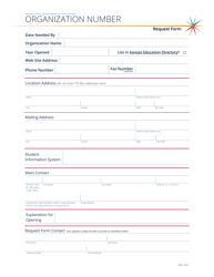 Organization Number Request Form for Non-public Schools - Kansas, Page 2