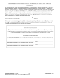Notificacion Previa Por Escrito Para Evaluacion O Reevaluacion Y Solicitud De Consentimiento - Kansas (Spanish), Page 4