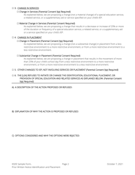 Prior Written Notice for Identification, Initial Services, Placement, Change in Services, Change of Placement, and Request for Consent - Kansas, Page 2