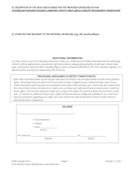 Prior Written Notice for Identification, Initial Services, Placement, Change in Services, Change of Placement, and Request for Consent - Kansas, Page 3