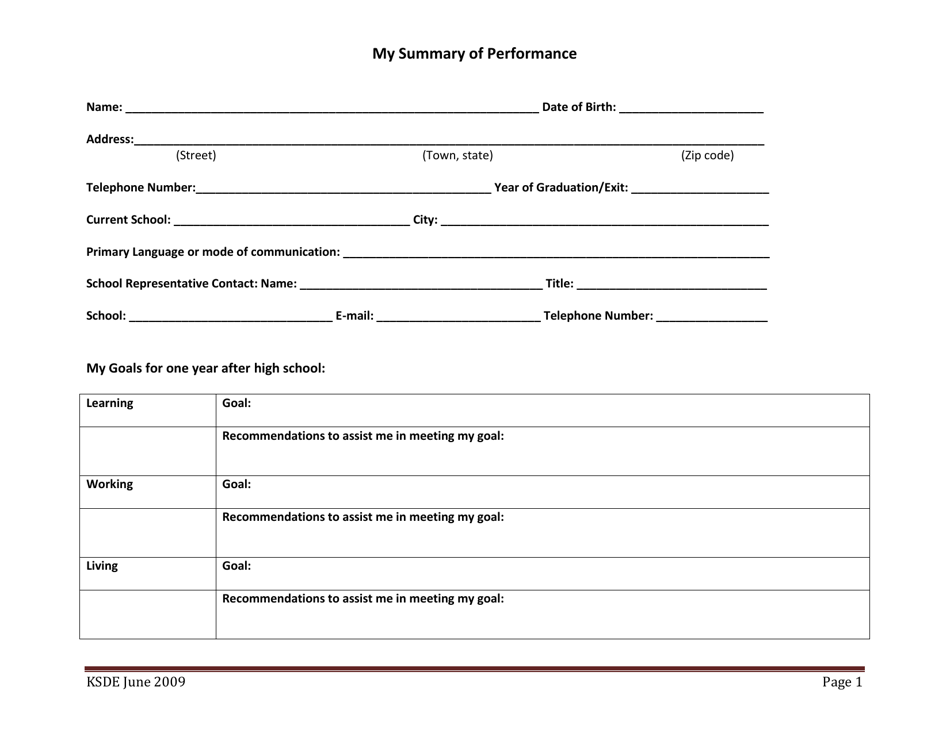 Summary of Performance (Sop) - Kansas, Page 5