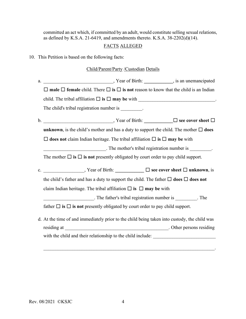 Form 110 Petition - Kansas, Page 4