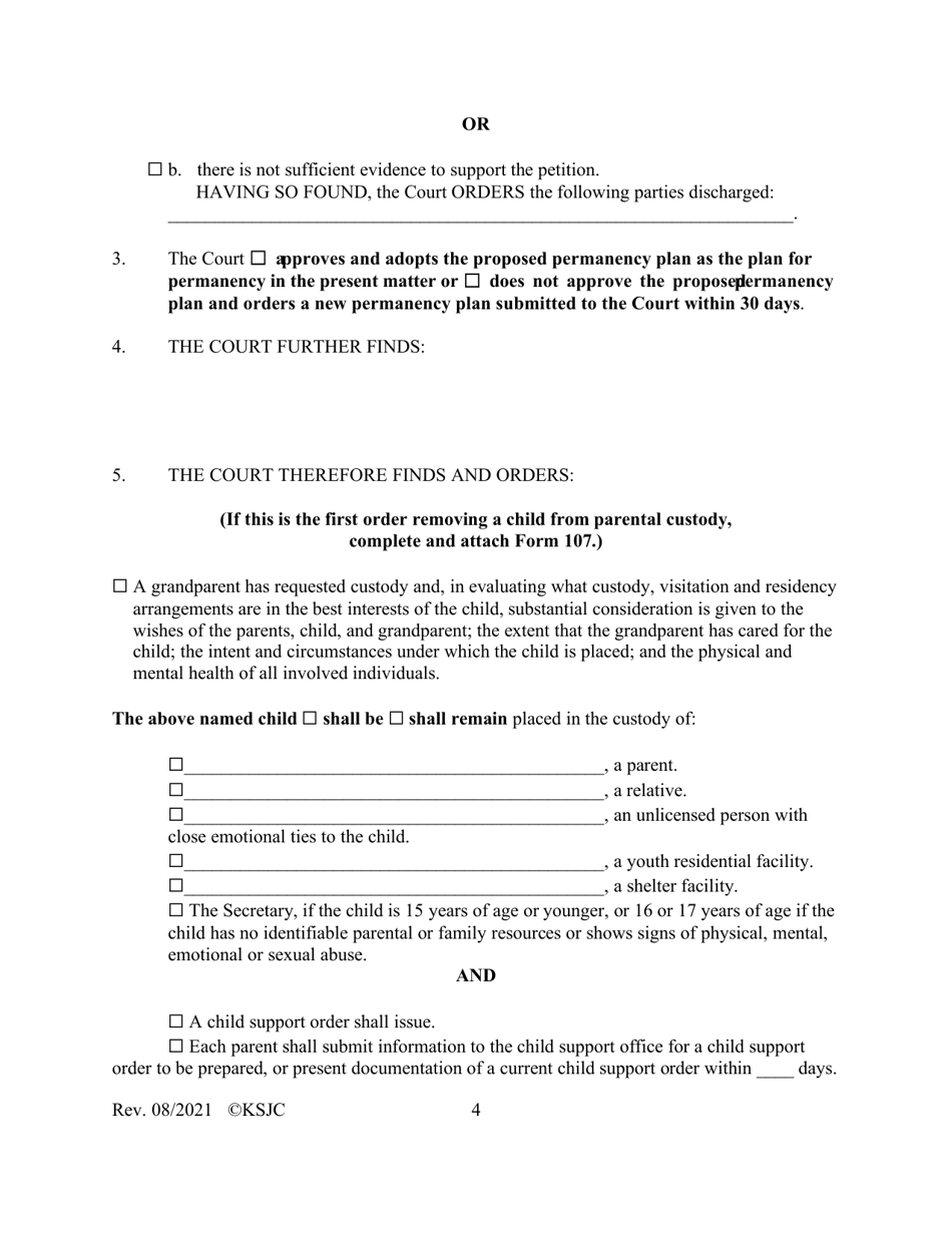 Form 140.1 Journal Entry and Order of Adjudication - Kansas, Page 4