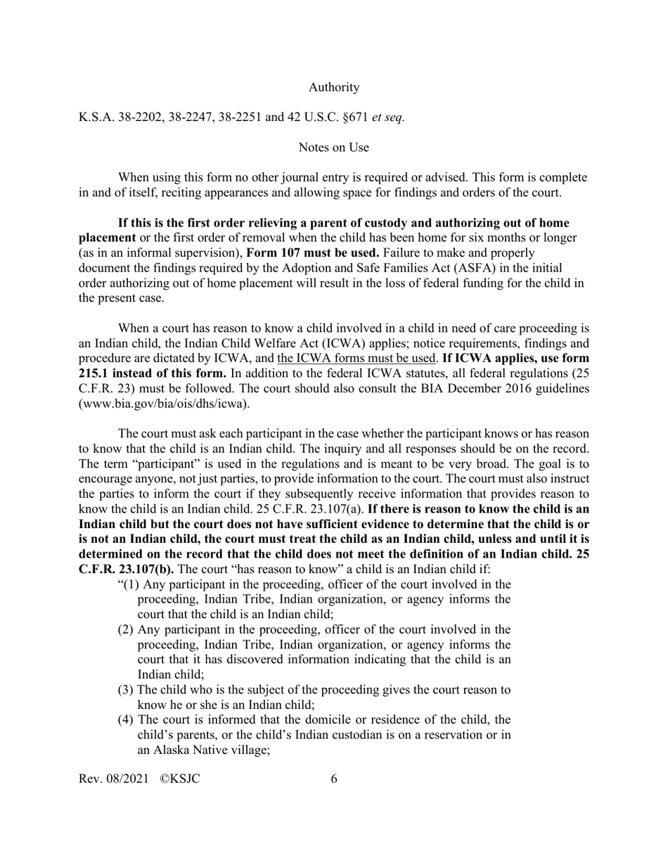 Form 140.1 Journal Entry and Order of Adjudication - Kansas, Page 6
