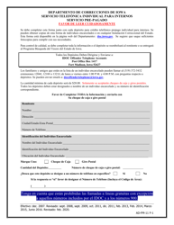 Document preview: Servicio Telefonica Individual Para Internos Servicio Pre-pagado - Iowa (Spanish)