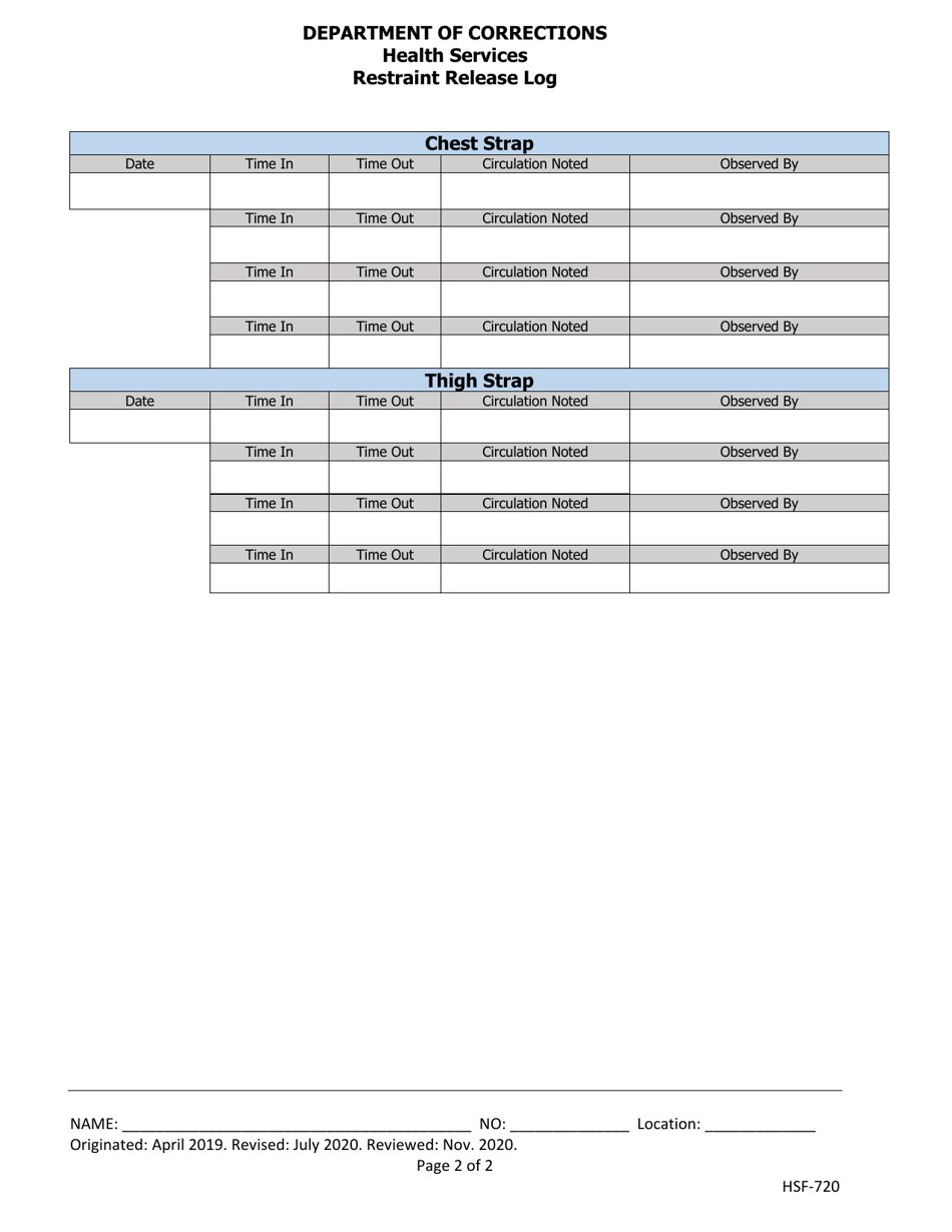 Iowa Health Services Restraint Release Log - Fill Out, Sign Online and ...