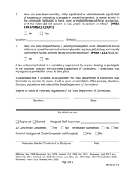 Application for Volunteer Services - Iowa, Page 2