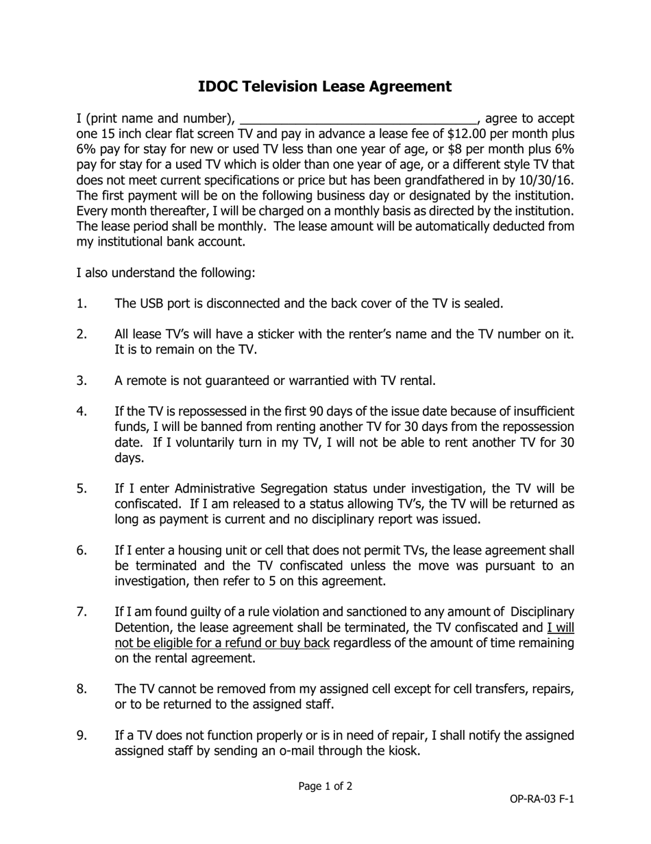 Idoc Television Lease Agreement - Iowa, Page 1