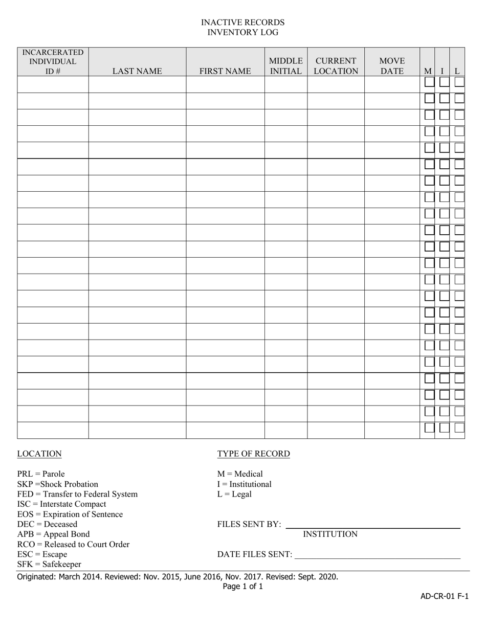 Iowa Inactive Records Inventory Log - Fill Out, Sign Online and ...