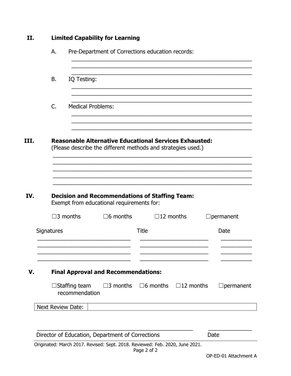 Attachment A Educational Waiver - Iowa, Page 2