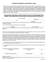 Form 2 Incarcerated Individual/Client's Notice of Place of Imprisonment and Request for Disposition of Indictments, Informations or Complaints - Iowa