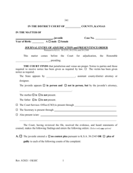 Form 341 Journal Entry of Adjudication and Presentence Order - Kansas