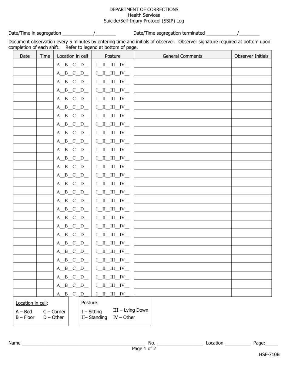 Iowa Suicide/Self-injury Protocol (Ssip) Log - Fill Out, Sign Online ...