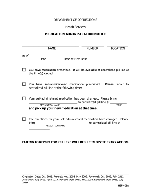 Medication Administration Notice - Iowa Download Pdf