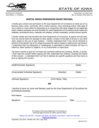 Document preview: Digital Media Permission Grant/Refusal - Iowa