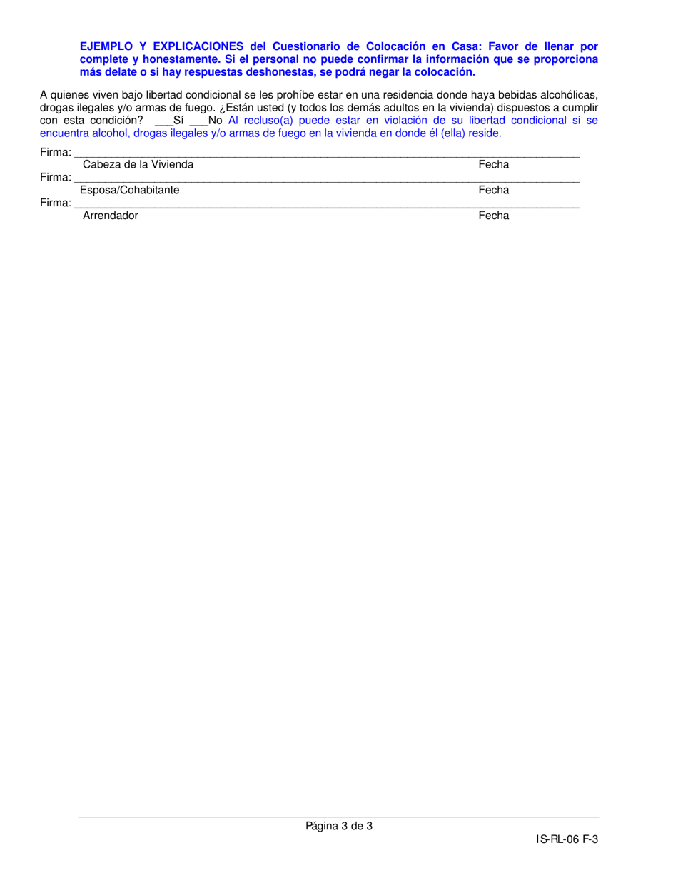 Sample Cuestionario De Colocacion En Casa (Hpq) - Iowa (Spanish), Page 4