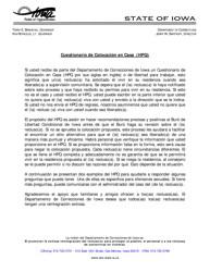 Document preview: Sample Cuestionario De Colocacion En Casa (Hpq) - Iowa (Spanish)