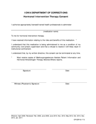 Document preview: Hormonal Intervention Therapy Consent - Iowa
