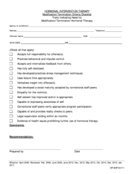 Document preview: Hormonal Intervention Therapy Modification/Termination Criteria Checklist - Iowa