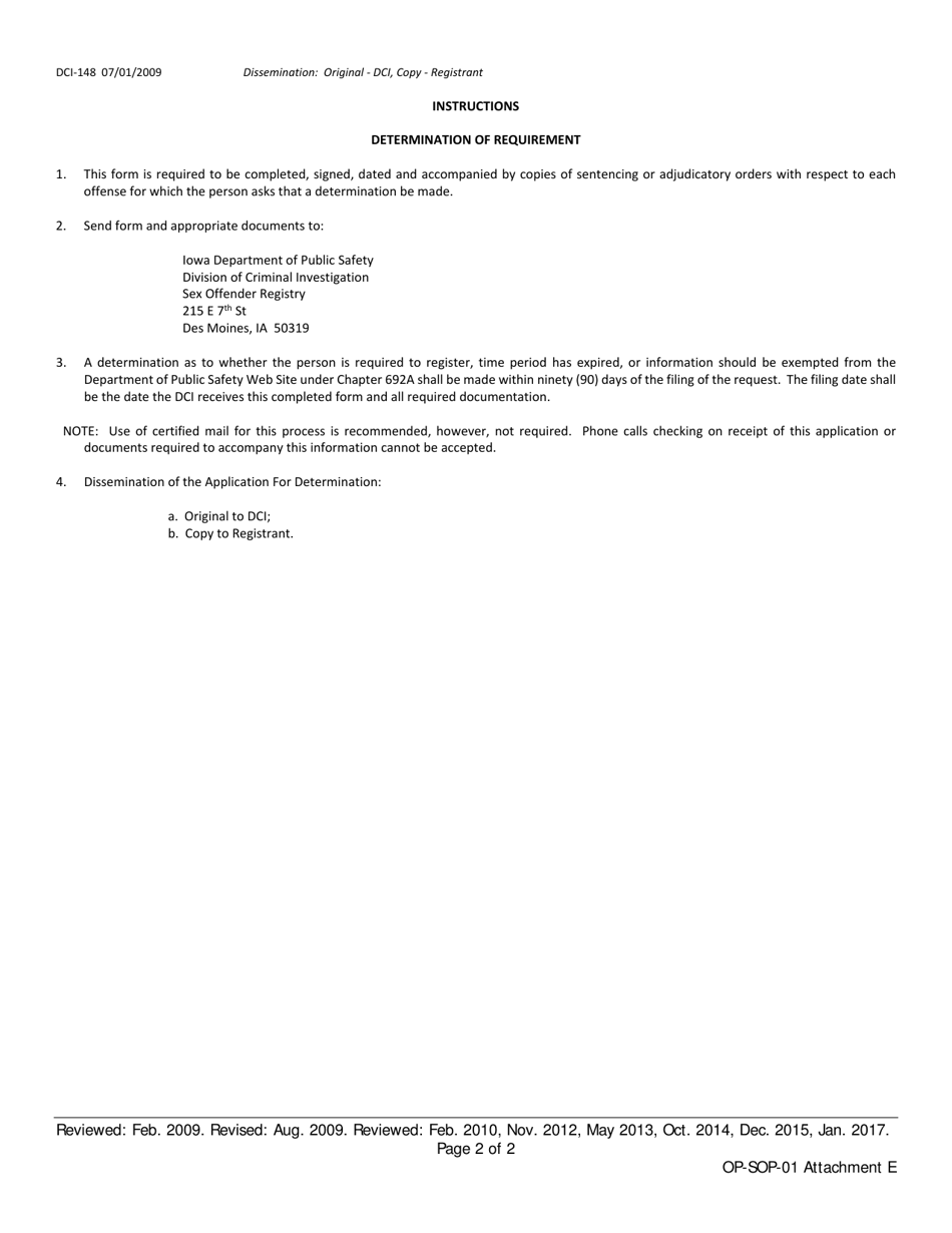 Attachment E Application for Determination - Iowa, Page 2