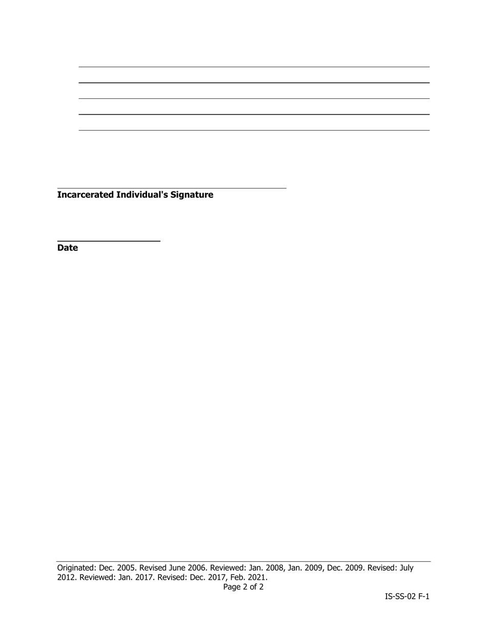 Incarcerated Individual Marriage Application - Iowa, Page 2