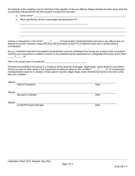 Parolee Home Placement Questionnaire (Sex Offender) - Iowa, Page 3