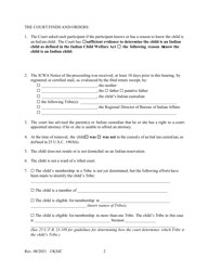 Form 215.1 Indian Child Welfare Act Journal Entry and Order of Adjudication - Kansas, Page 2