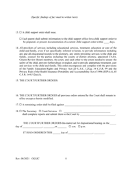 Form 215.1 Indian Child Welfare Act Journal Entry and Order of Adjudication - Kansas, Page 8