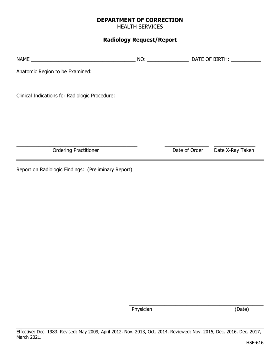 Radiology Request / Report - Iowa, Page 1