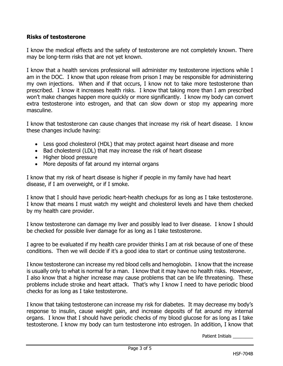 Transgender Hormone Therapy - Testosterone Informed Consent - Iowa, Page 3
