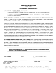 Document preview: Notificacion De Copago Del Paciente - Iowa (Spanish)