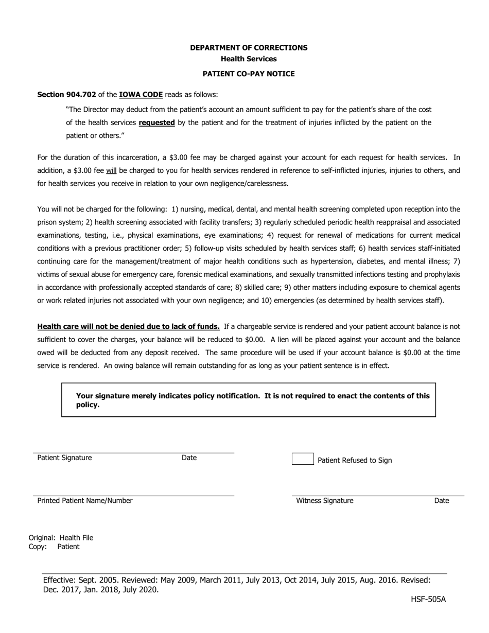 Patient Co-pay Notice - Iowa, Page 1