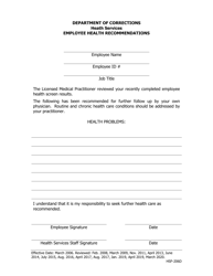 Document preview: Employee Health Recommendations - Iowa