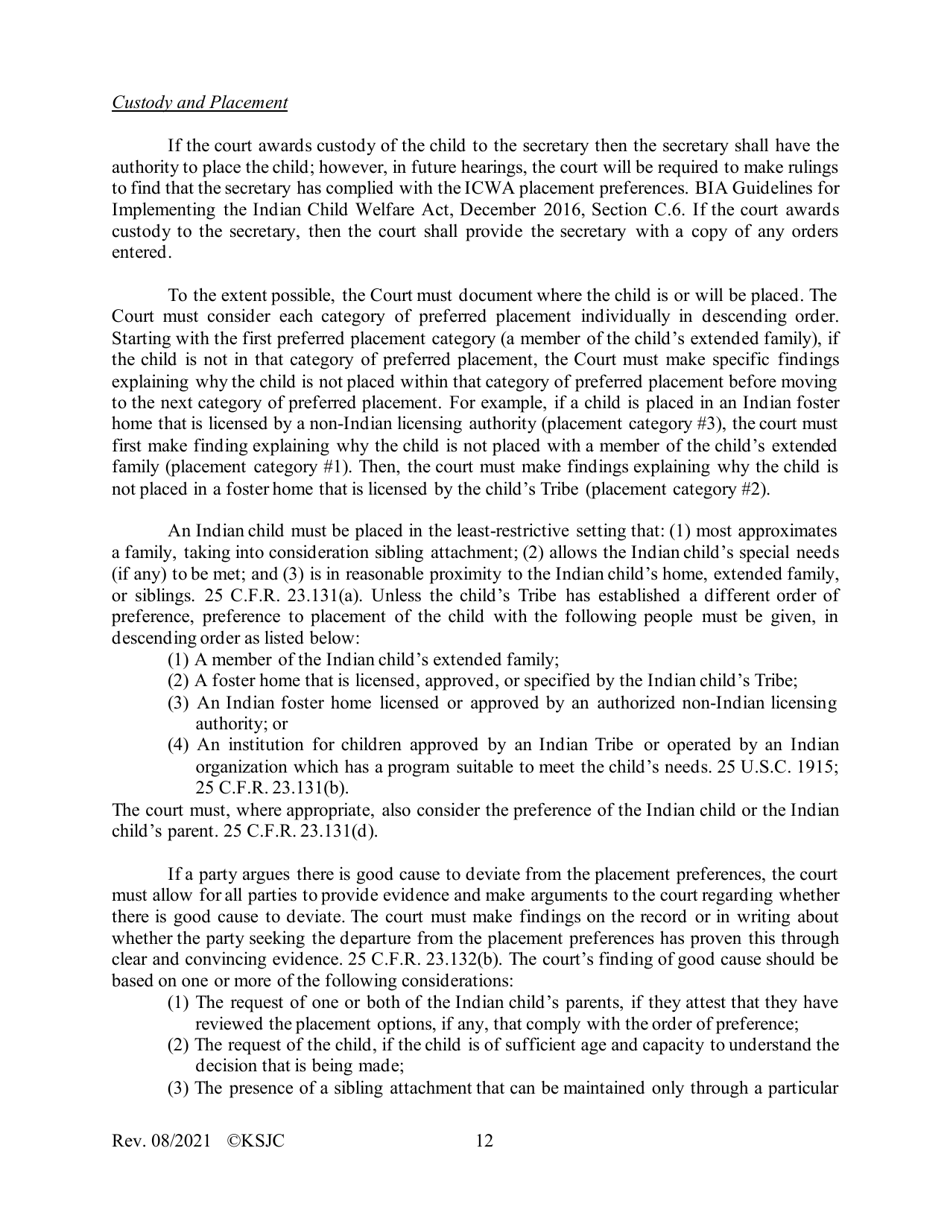 Form 216.1 Indian Child Welfare Act Journal Entry and Orders of Adjudication and Disposition - Kansas, Page 12