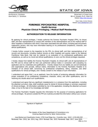 Document preview: Clinical Privileging Authorization Release Information - Iowa