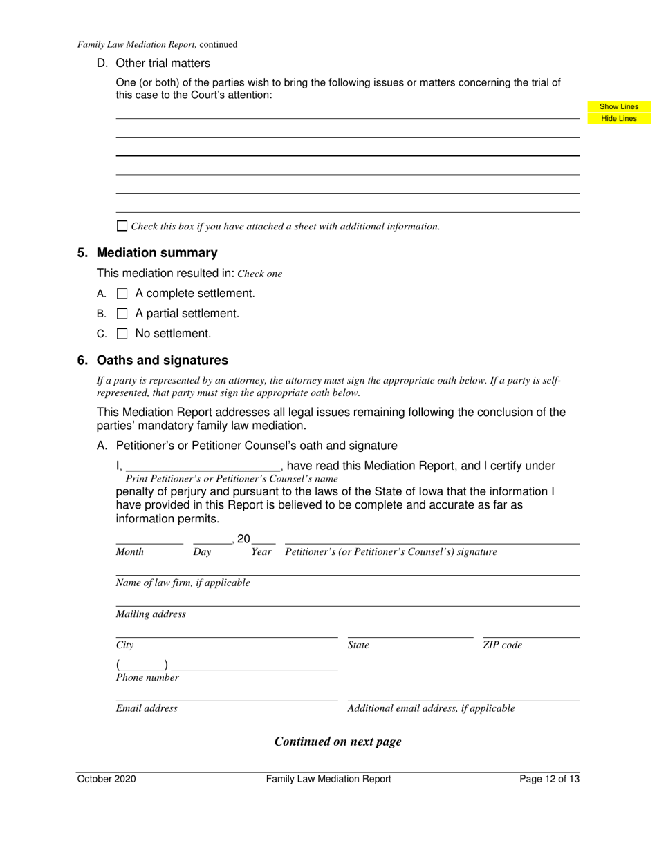 Iowa Family Law Mediation Report - Fill Out, Sign Online and Download ...